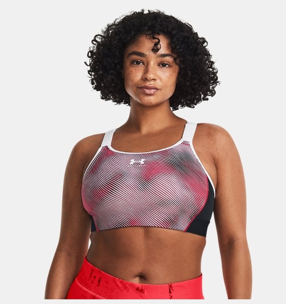 Kırmızı Kadın HeatGear® Armour High Baskılı Spor Sütyeni