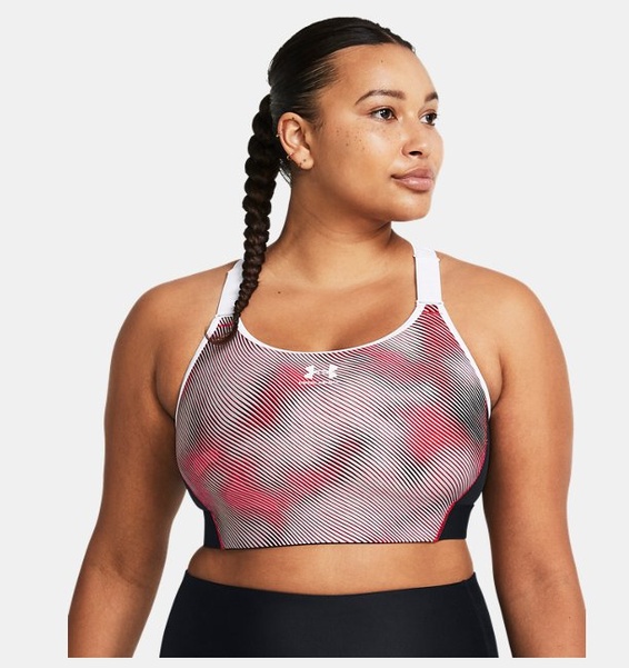 Kırmızı Kadın HeatGear® Armour High Baskılı Spor Sütyeni