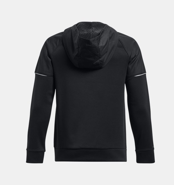Siyah Erkek Çocuk UA Storm Armour Fleece® Tam Boy Fermuarlı Kapüşonlu Üst