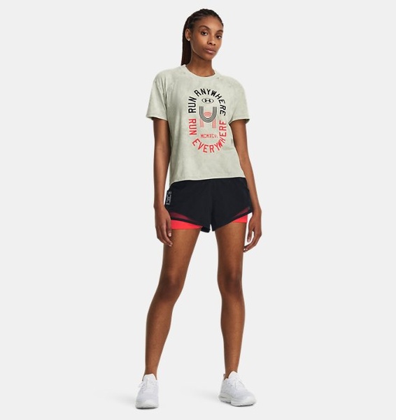 Yeşil Kadın UA Run Everywhere Graphic Kısa Kollu