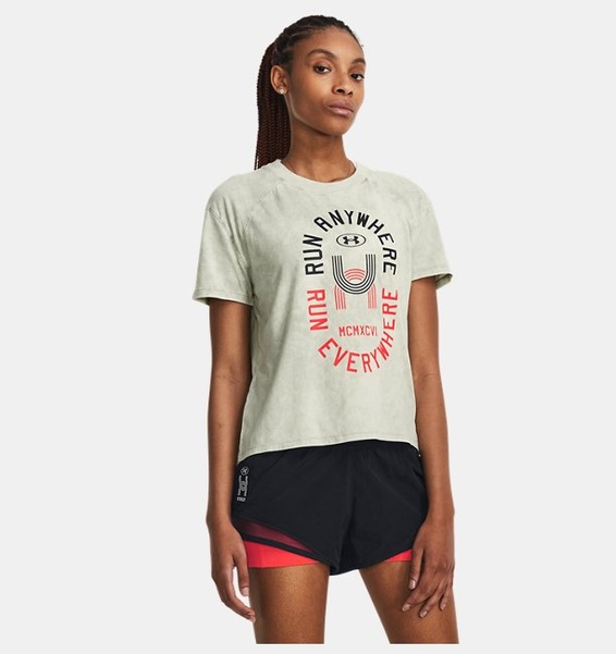Yeşil Kadın UA Run Everywhere Graphic Kısa Kollu