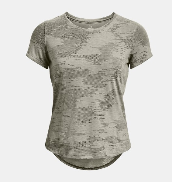 Yeşil Kadın UA Streaker Speed Camo Kısa Kollu