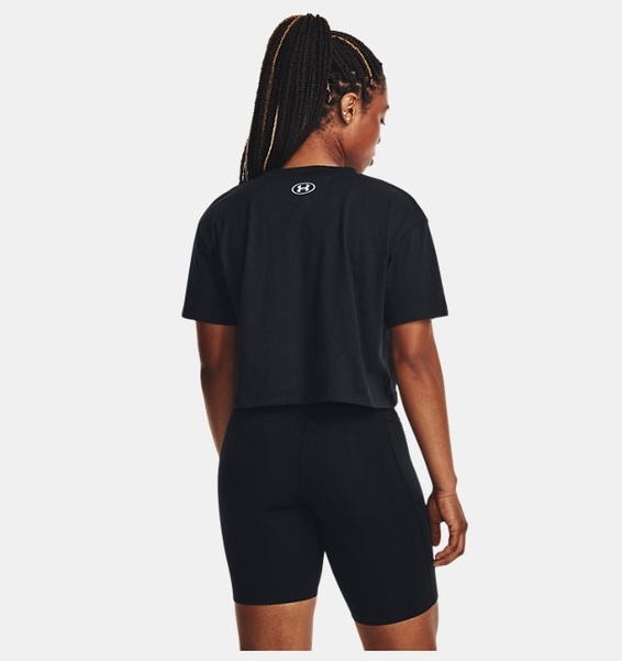 Siyah Kadın UA Collegiate Crop Kısa Kollu