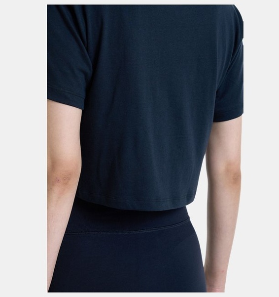 Siyah Kadın UA Collegiate Crop Kısa Kollu