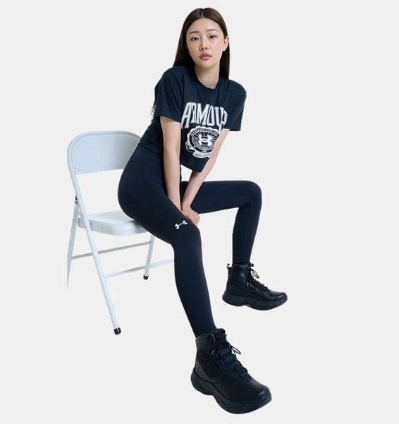Siyah Kadın UA Collegiate Crop Kısa Kollu