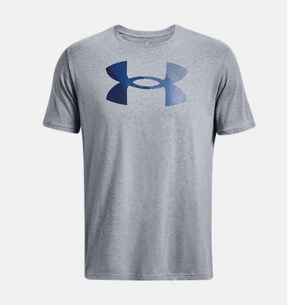 Gri Erkek UA Big Logo Fill Kısa Kollu T-shirt