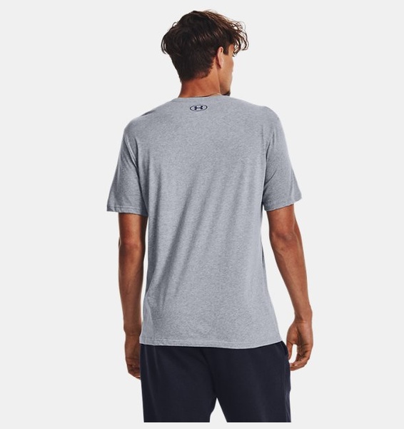 Gri Erkek UA Big Logo Fill Kısa Kollu T-shirt