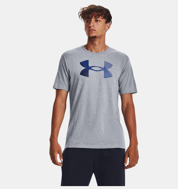 Erkek UA Big Logo Fill Kısa Kollu T-shirt Gri