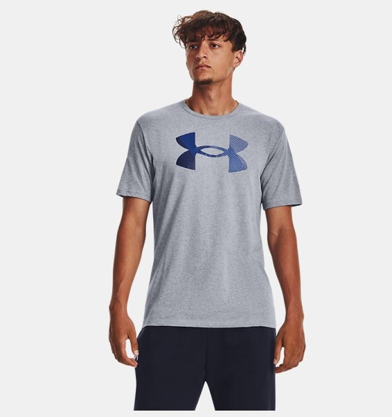 Gri Erkek UA Big Logo Fill Kısa Kollu T-shirt