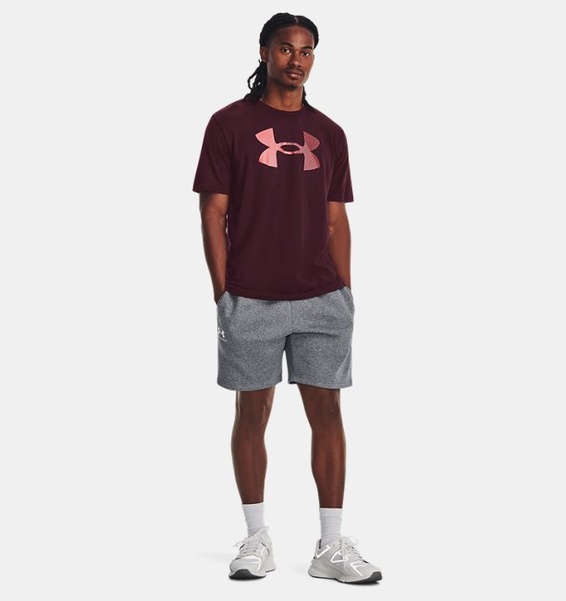 Bordo Erkek UA Big Logo Fill Kısa Kollu T-shirt