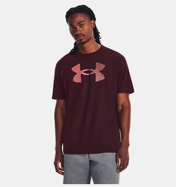 Erkek UA Big Logo Fill Kısa Kollu T-shirt Bordo
