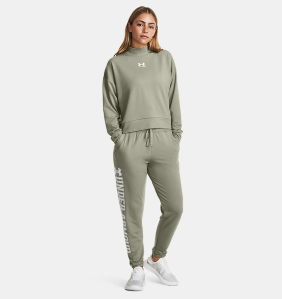 Yeşil Kadın UA Rival Terry Mock Bisiklet Yaka