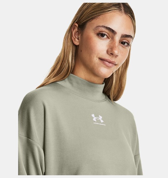 Yeşil Kadın UA Rival Terry Mock Bisiklet Yaka
