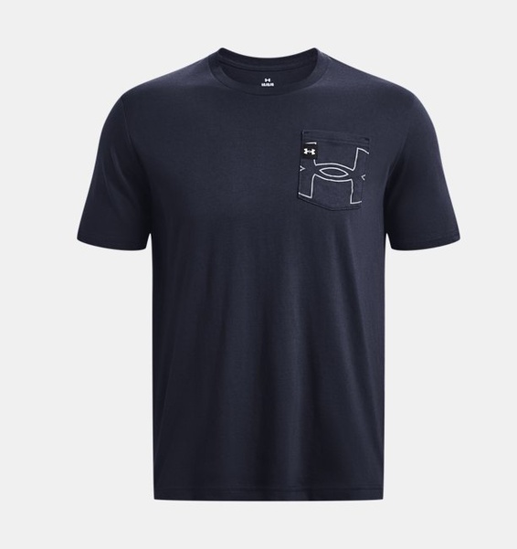 Lacivert Erkek UA Elevated Core Pocket Kısa Kollu