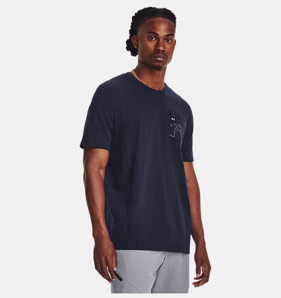 Lacivert Erkek UA Elevated Core Pocket Kısa Kollu
