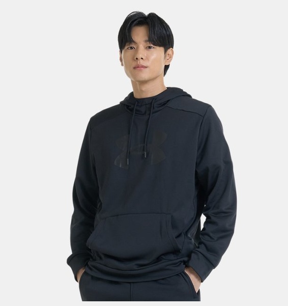 Siyah Erkek UA Armour Fleece Big Logo HD Sweatshirt
