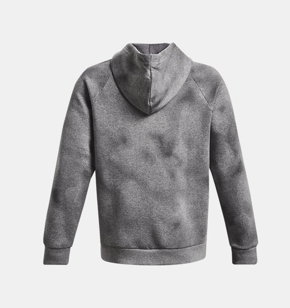 Gri Erkek UA Rival Fleece Baskılı Kapüşonlu Üst