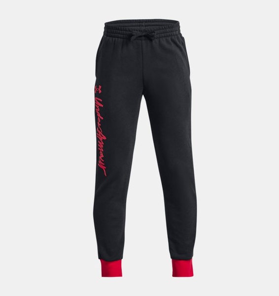 Siyah Erkek Çocuk UA Rival Fleece Script Eşofman Altı