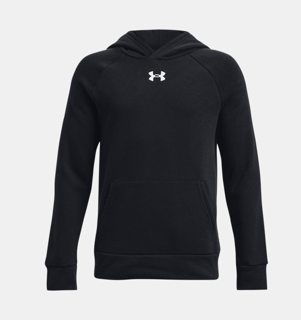Erkek Çocuk UA Rival Fleece Kapüşonlu Üst Siyah