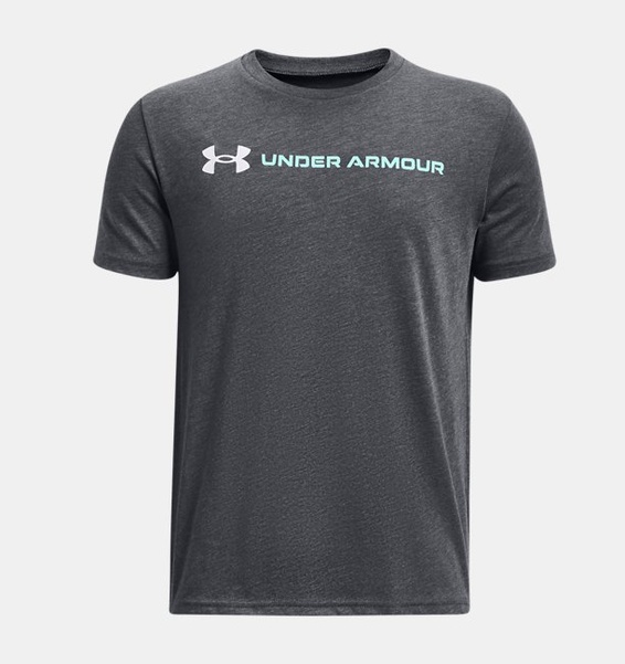 Gri Çocuk UA Logo Wordmark Kısa Kollu T-shirt