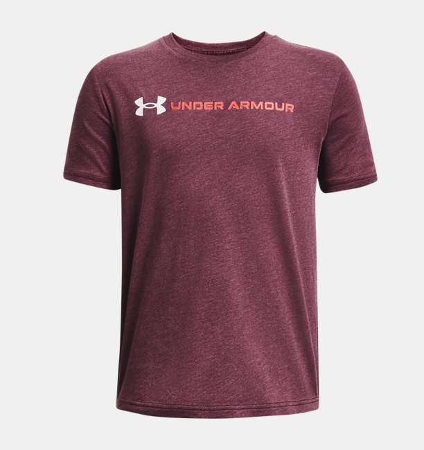 Çocuk UA Logo Wordmark Kısa Kollu T-shirt Bordo