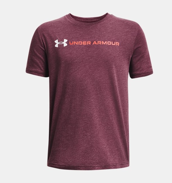 Bordo Çocuk UA Logo Wordmark Kısa Kollu T-shirt