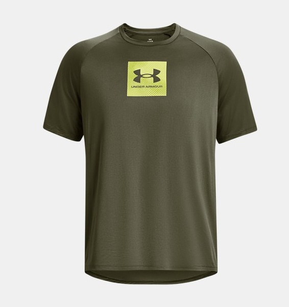 Haki Erkek UA Tech™ Baskılı Fill Kısa Kollu T-shirt