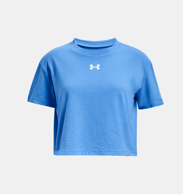 Çocuk UA Crop Sportswear Kısa Kollu Tişört Mavi
