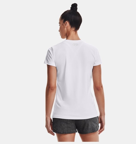 Beyaz Kadın UA Tech™ V-Yaka T-shirt