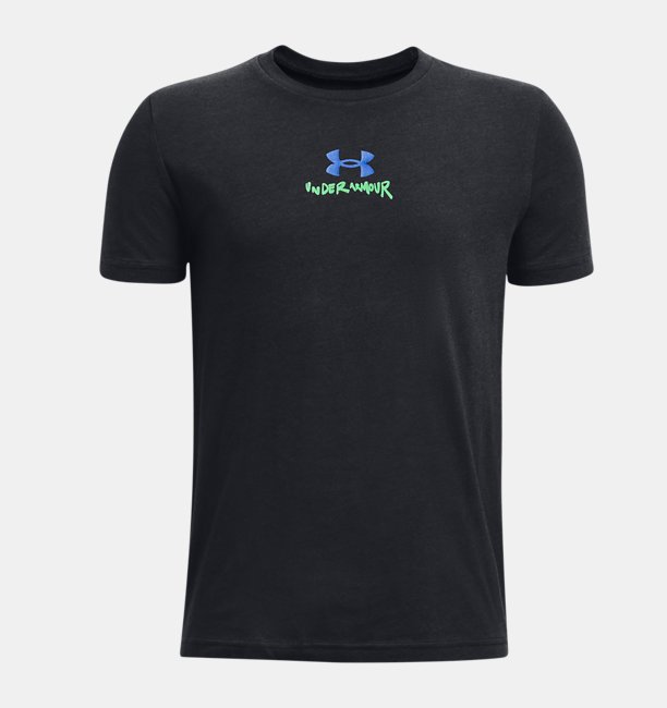 Erkek Çocuk UA Scribble Branded Kısa Kollu Siyah