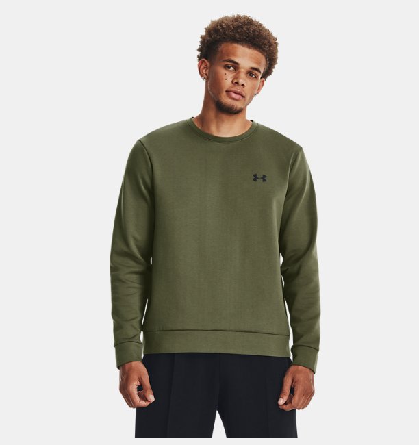 Erkek UA Unstoppable Fleece Bisiklet Yaka Haki