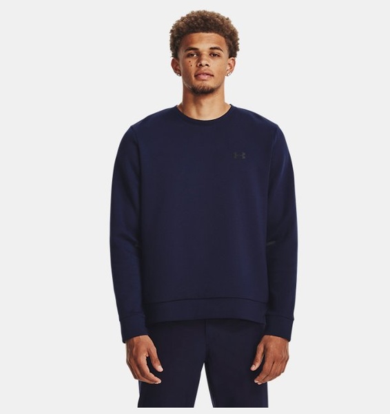 Lacivert Erkek UA Unstoppable Fleece Bisiklet Yaka