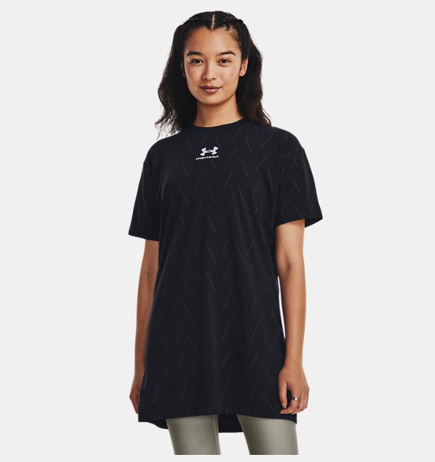 Kadın UA Extended Kısa Kollu T-shirt Siyah