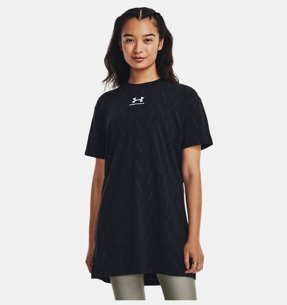 Siyah Kadın UA Extended Kısa Kollu T-shirt