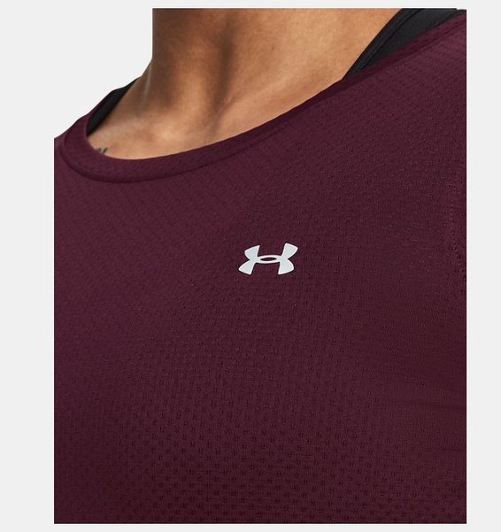 Kırmızı Kadın UA Tech Mesh Kısa Kollu T-shirt