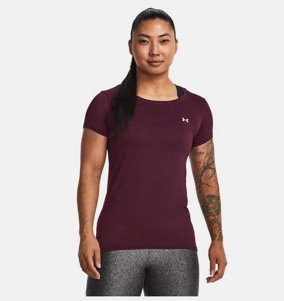 Kırmızı Kadın UA Tech Mesh Kısa Kollu T-shirt