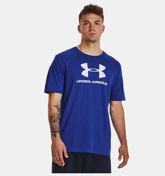 Mavi Erkek UA Sportstyle Logo Kısa Kollu T-shirt