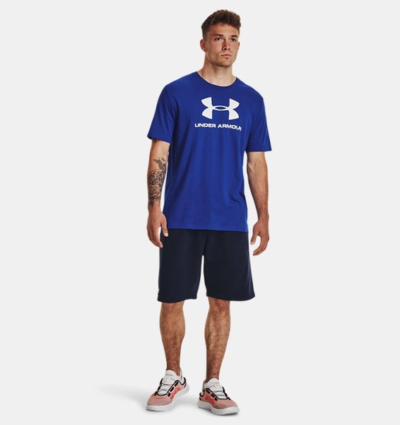 Mavi Erkek UA Sportstyle Logo Kısa Kollu T-shirt