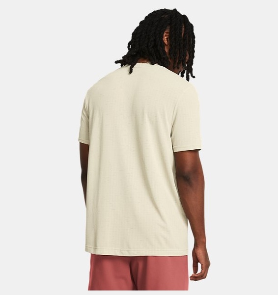 Bej Erkek UA Vanish Dikişsiz Grid Kısa Kollu T-shirt