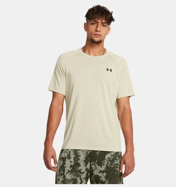Bej Erkek UA Tech 2.0 Kısa Kollu T-shirt