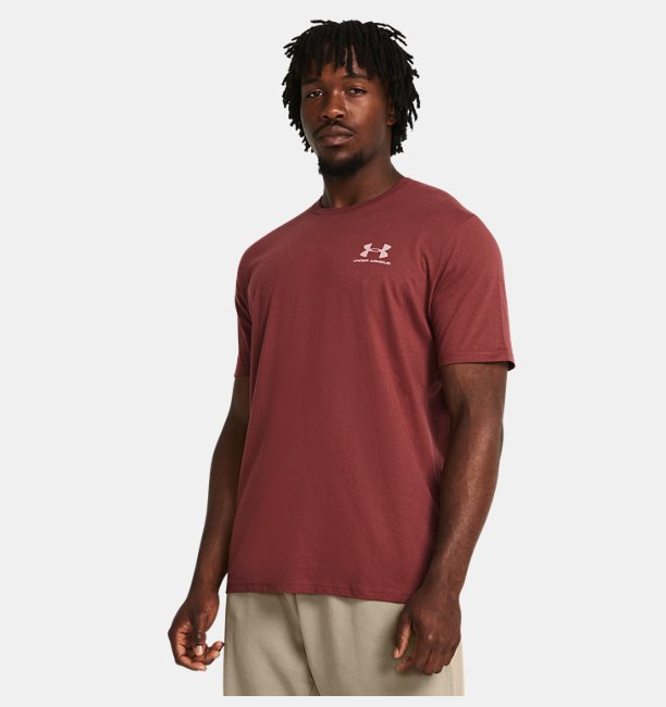 Erkek UA Sportstyle LC Kısa Kollu T-shirt Bordo