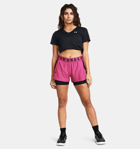 Pembe Kadın UA Play Up 2-in-1 Şort