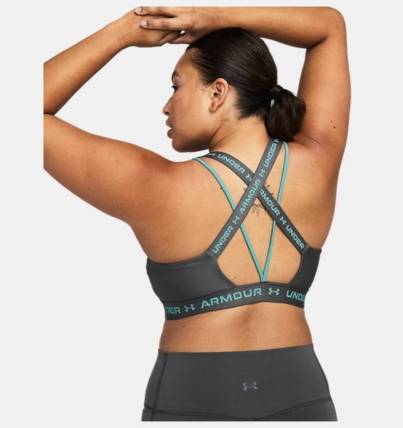 Gri Kadın UA Crossback Low Spor Sütyeni