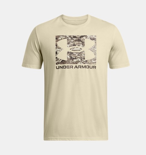 Bej Erkek UA ABC Camo Boxed Logo Kısa Kollu T-shirt