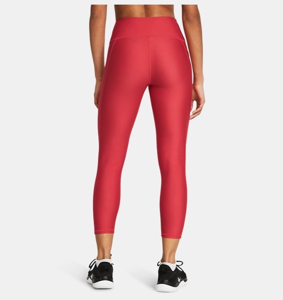 Kırmızı Kadın UA Tech Yüksek Bel Bilekte Tayt