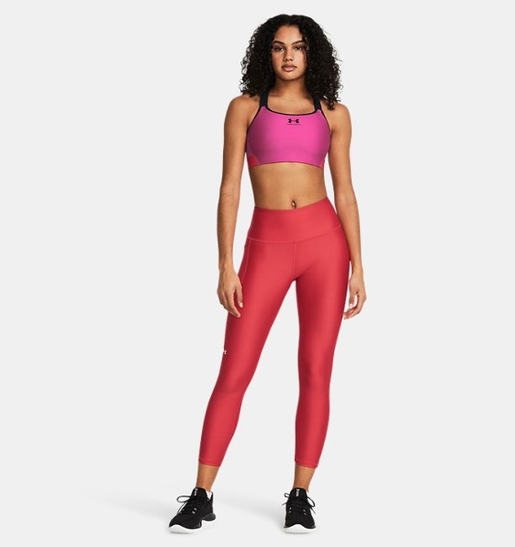 Kırmızı Kadın UA Tech Yüksek Bel Bilekte Tayt