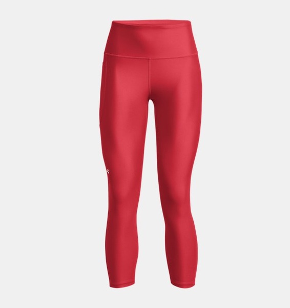 Kırmızı Kadın UA Tech Yüksek Bel Bilekte Tayt
