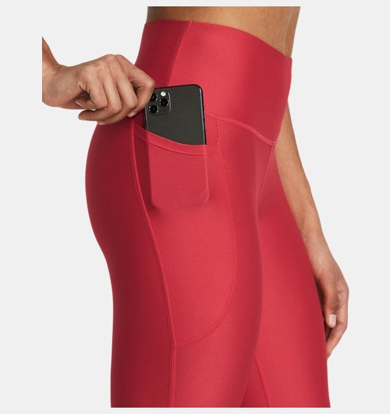 Kırmızı Kadın UA Tech Yüksek Bel Bilekte Tayt