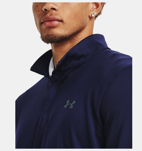 Lacivert Erkek UA Playoff 1/4 Fermuarlı Uzun Kollu T-shirt