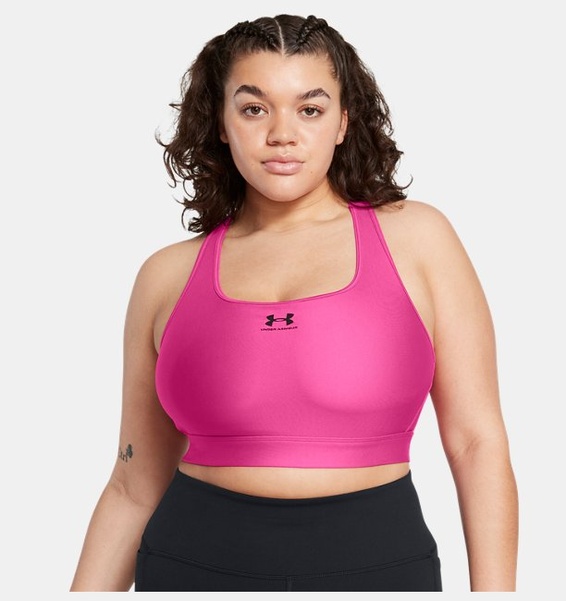 Pembe Kadın HeatGear® Armour Mid Padless Spor Sütyeni